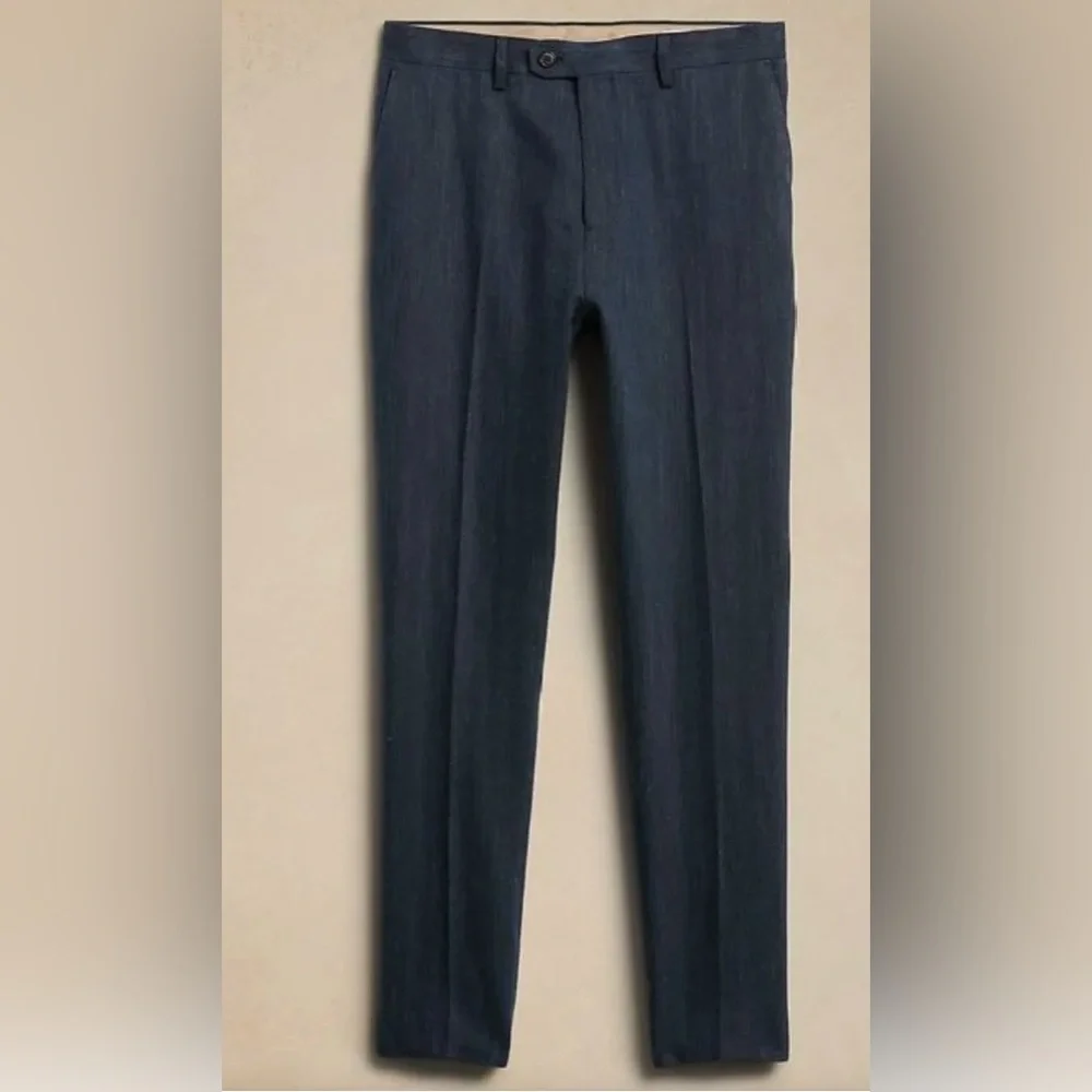BANANA REPUBLIC CLARK WOOL-LINEN SUIT PANT